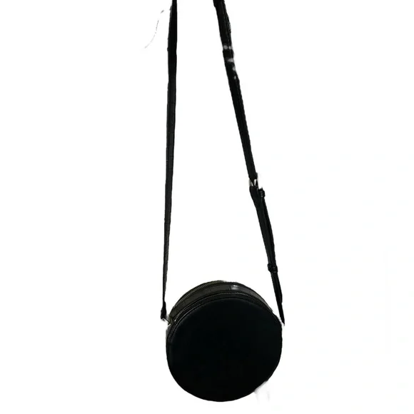 Free People Leather Circle Crossbody Bag Black - Picture 12 of 14